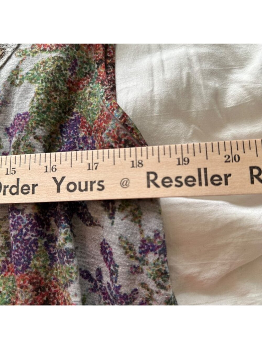 Coldwater Creek XL Sleeveless Dark Floral Lace Trim Top Boho Fairy Made In USA - Picture 7 of 8